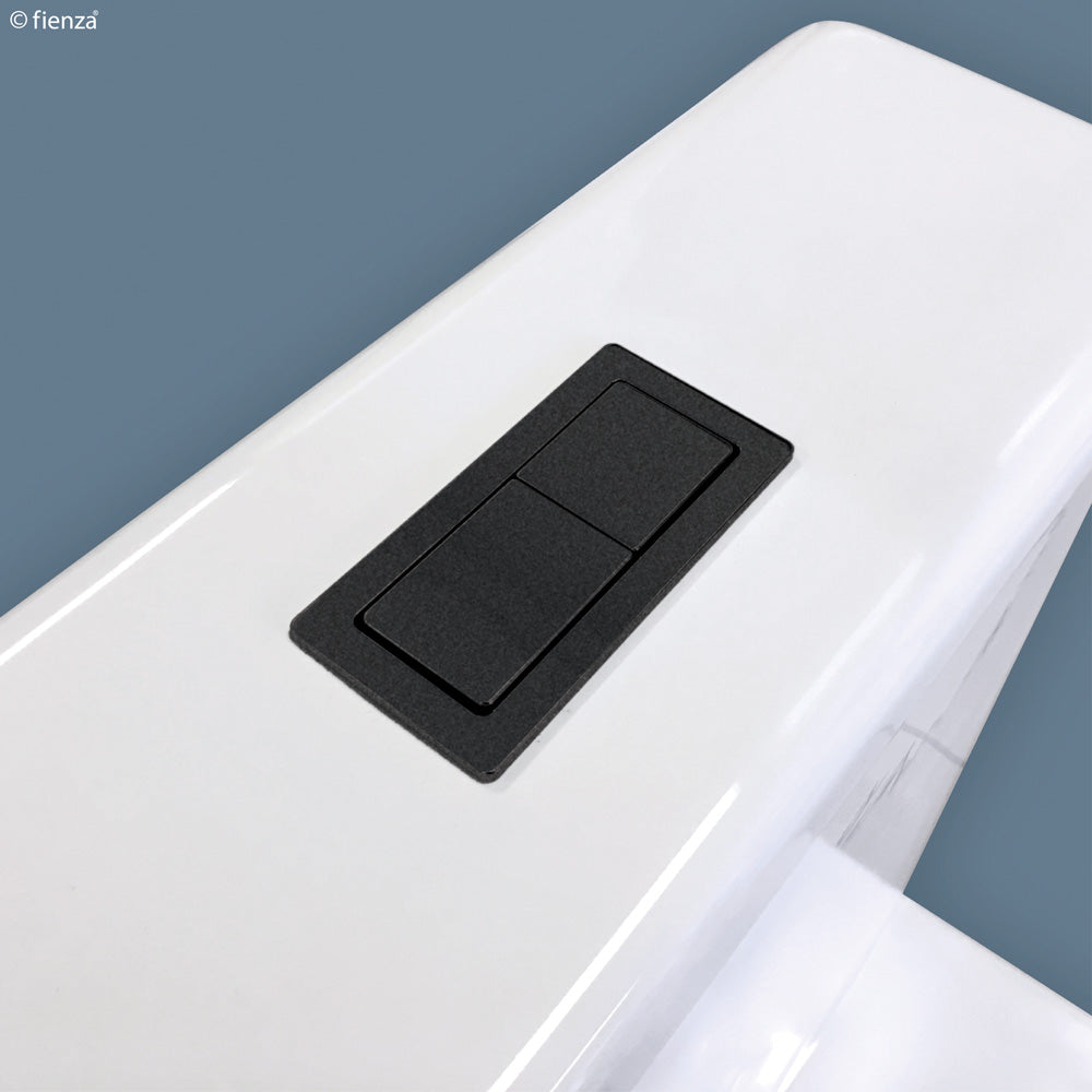 Fienza Rectangular Matte Black Flush Buttons