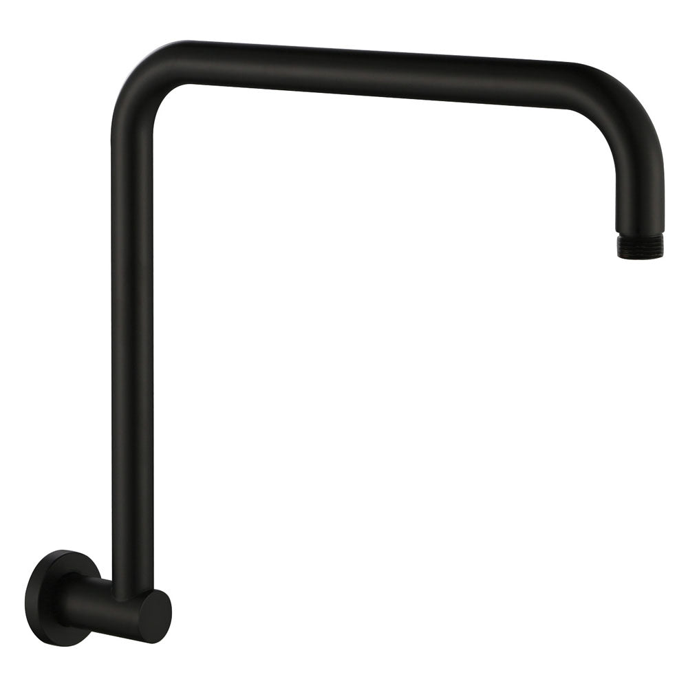 Fienza Round Fixed Gooseneck Shower Arm - Matte Black