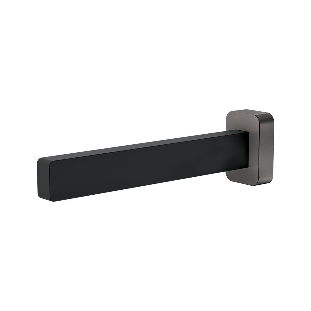 Fienza Sansa Bath Outlet - Matte Black - Gun Metal Plate