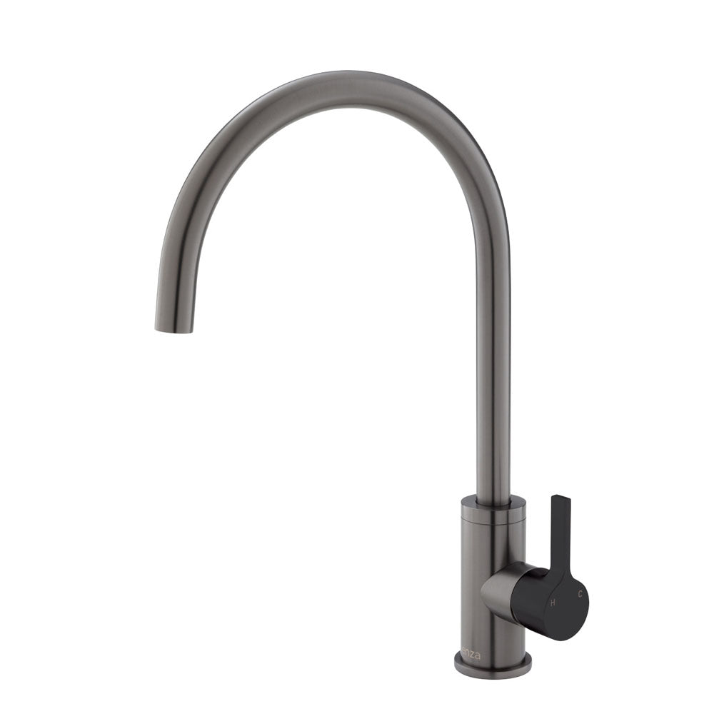 Fienza Sansa Sink Mixer - Gun Metal With Matte Black Handle