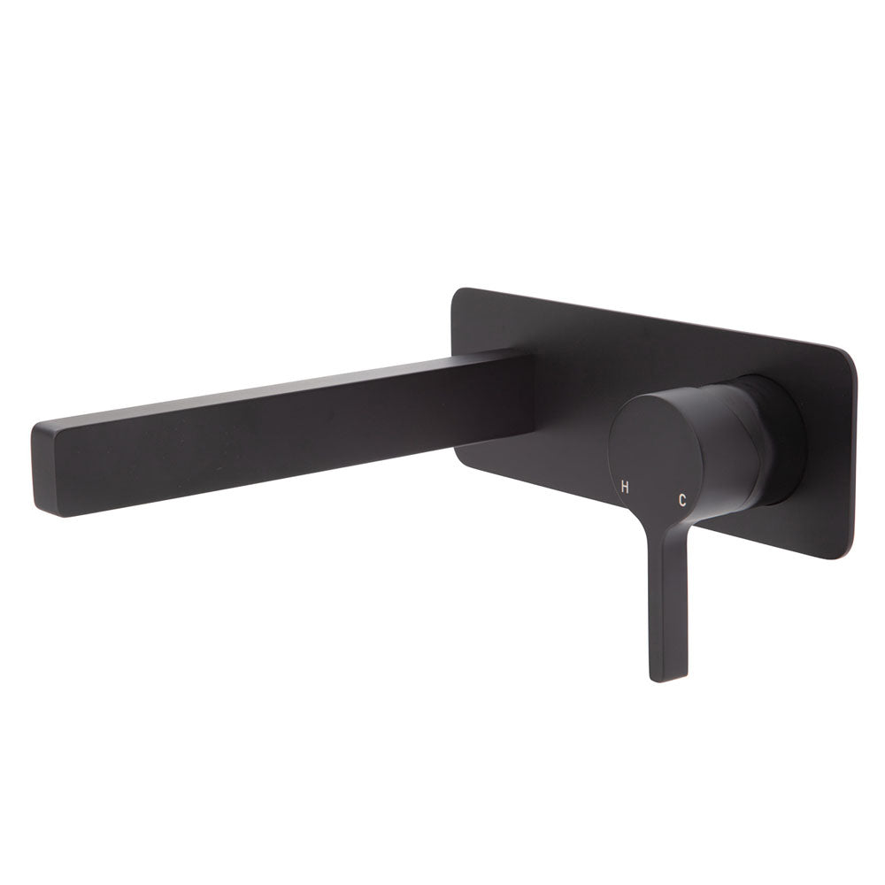 Fienza Sansa Wall Basin Mixer Set - Matte Black