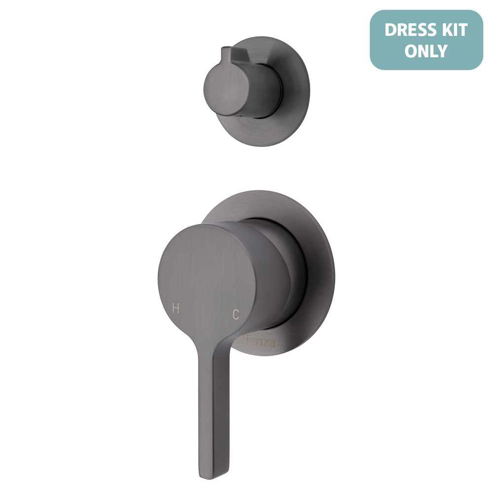 Fienza Sansa Wall Diverter Mixer Dress Kit - Gun Metal - Small Round Plate