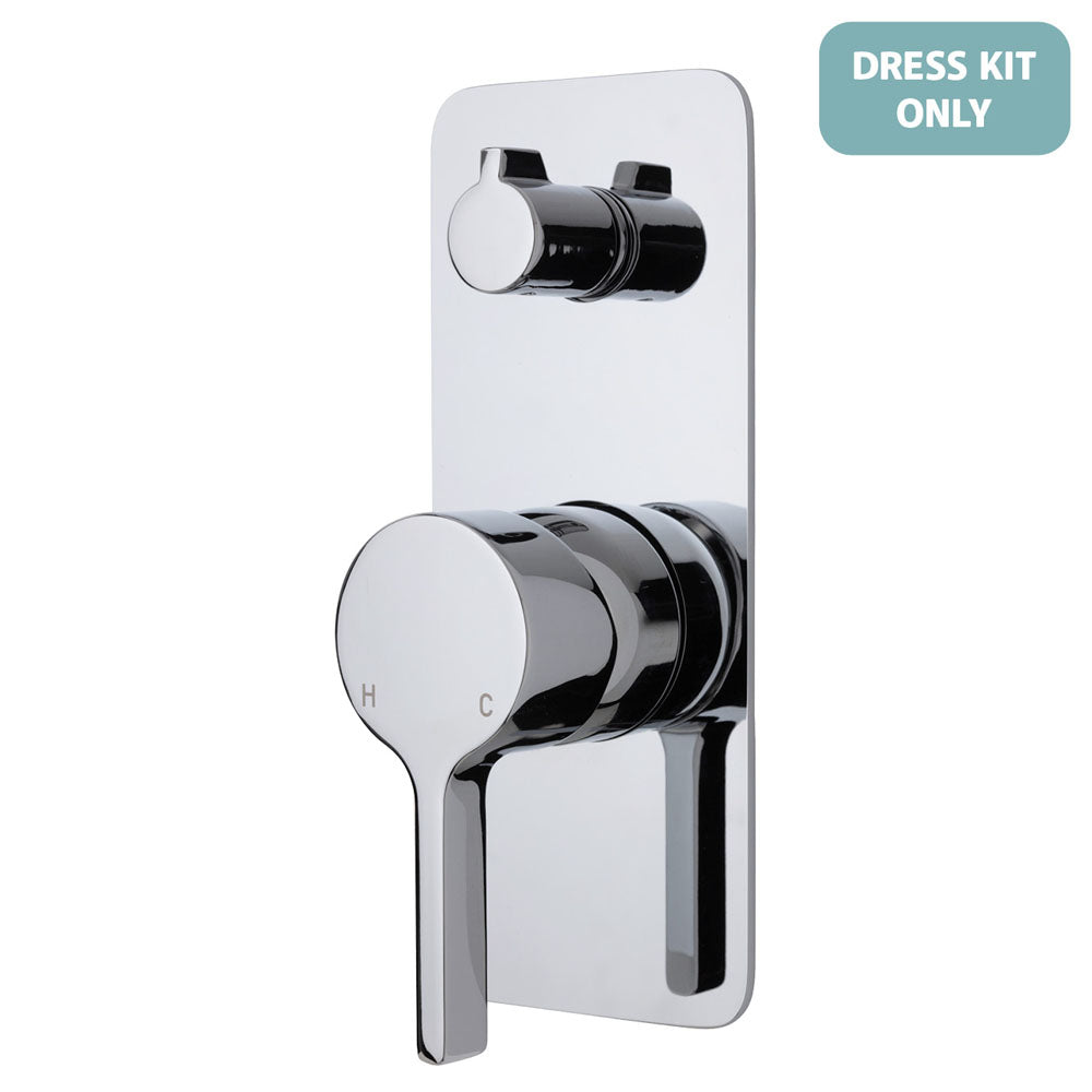 Fienza Sansa Wall Diverter Mixer Dress Kit - Soft Square Plate