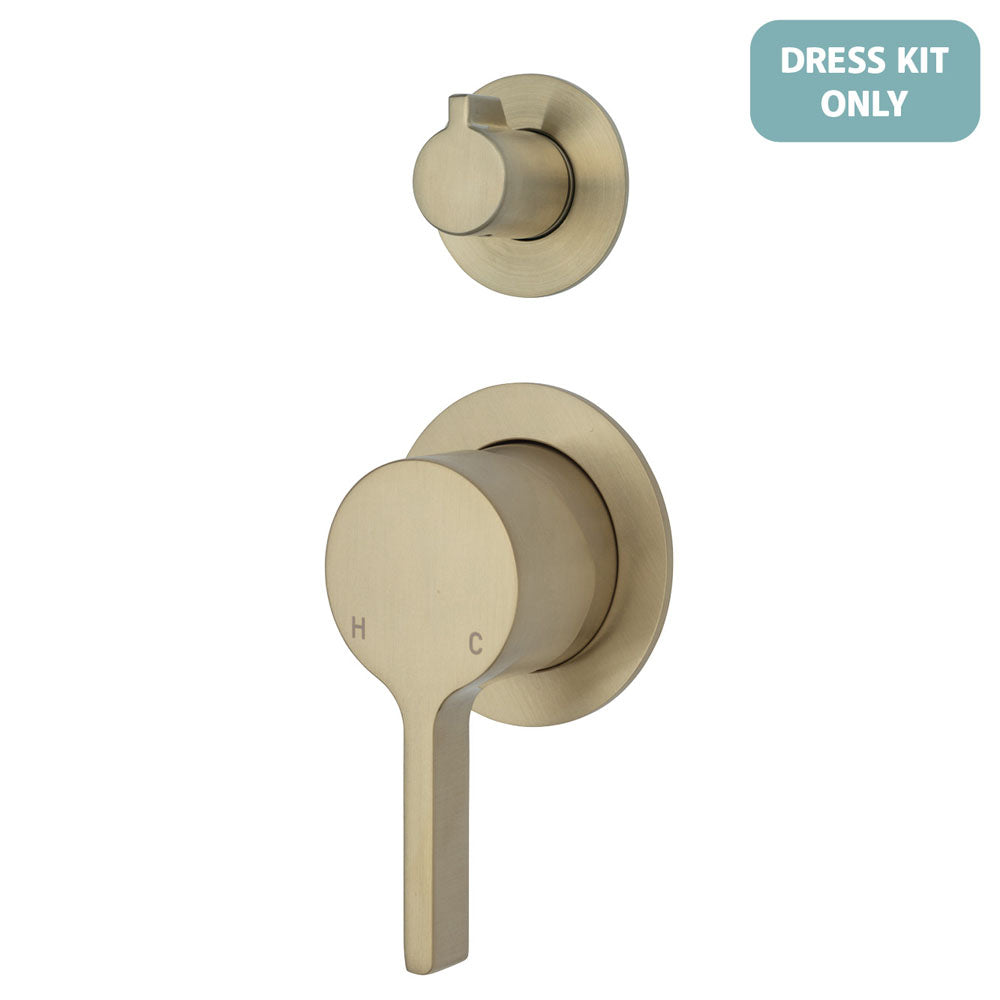 Fienza Sansa Wall Diverter Mixer Dress Kit - Urban Brass - Small Round Plate