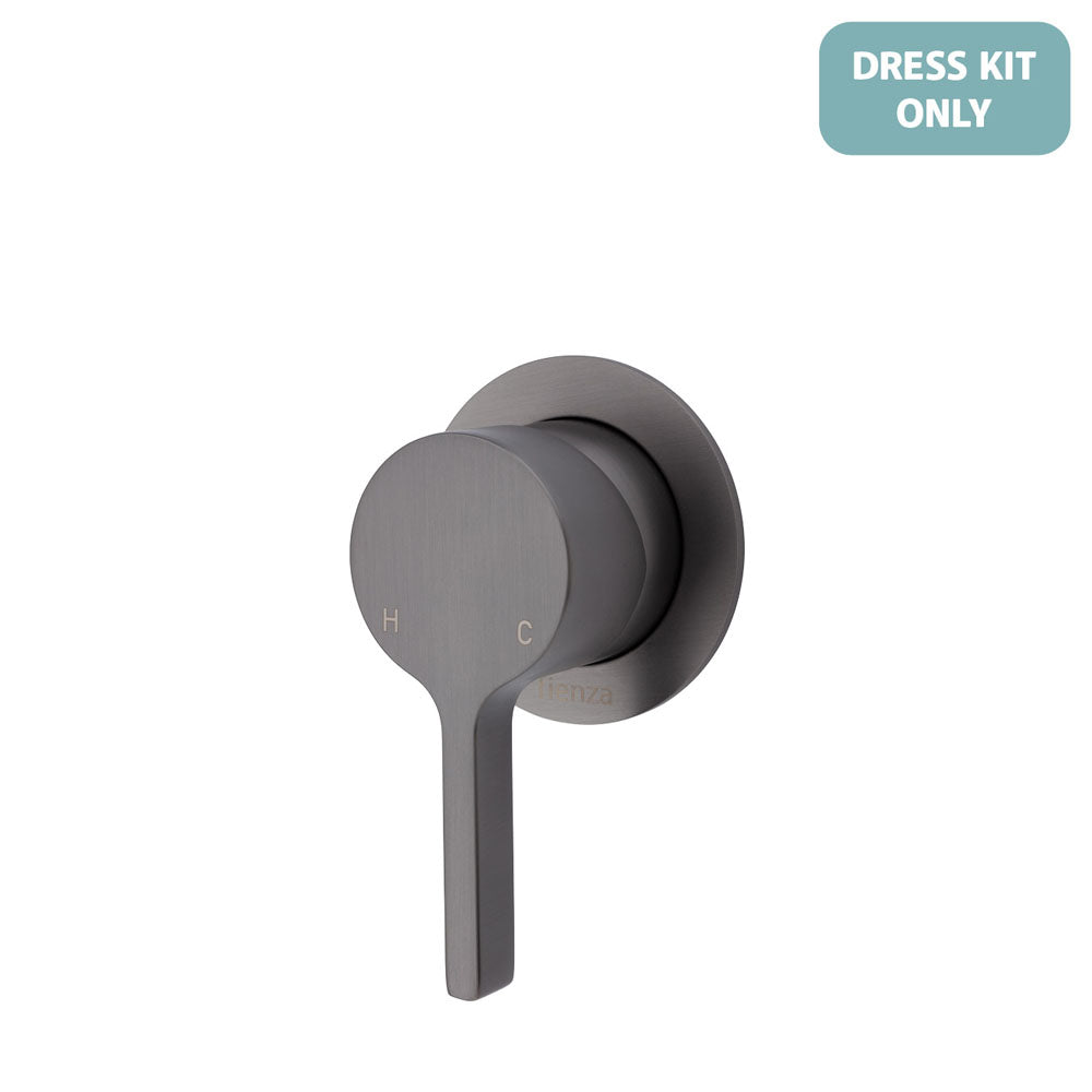 Fienza Sansa Wall Mixer Dress Kit - Gun Metal - Small Round Plate