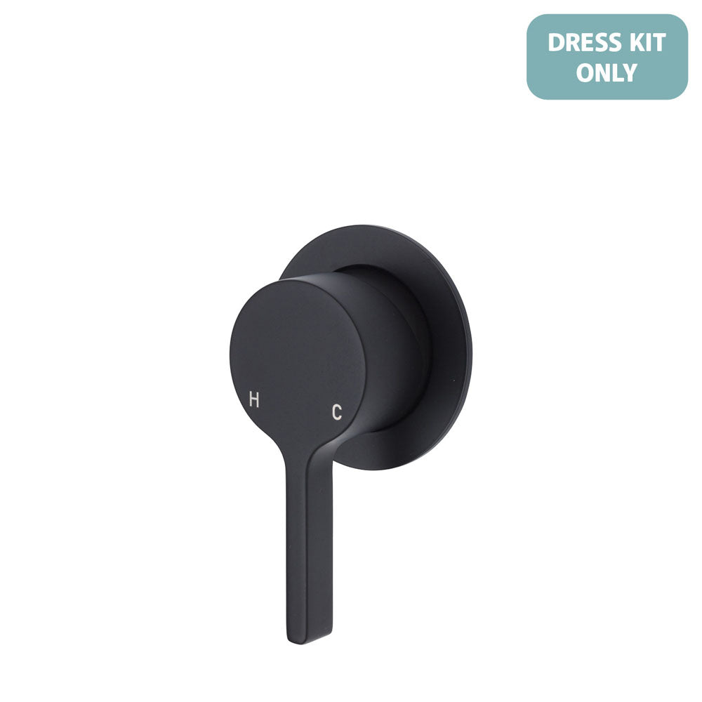 Fienza Sansa Wall Mixer Dress Kit - Matte Black - Small Round Plate