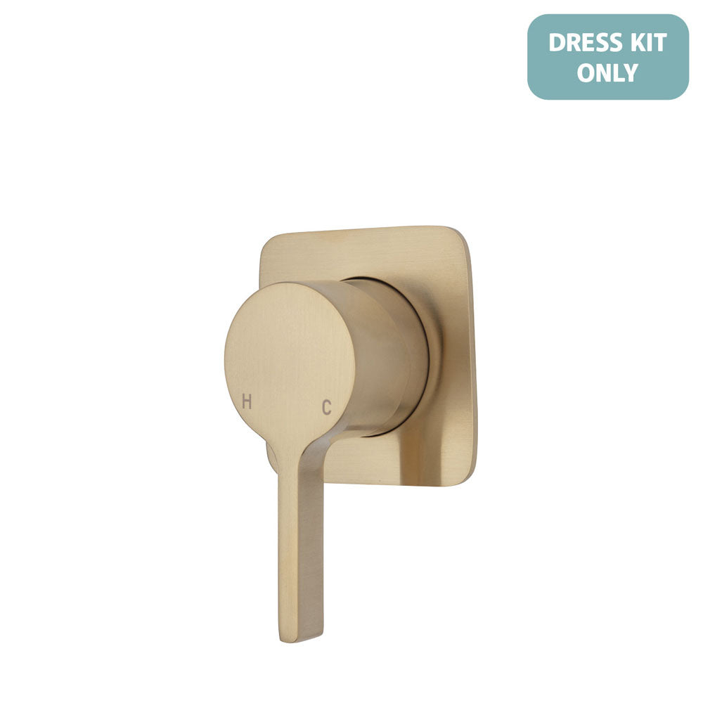 Fienza Sansa Wall Mixer Dress Kit - Urban Brass - Soft Square Plate