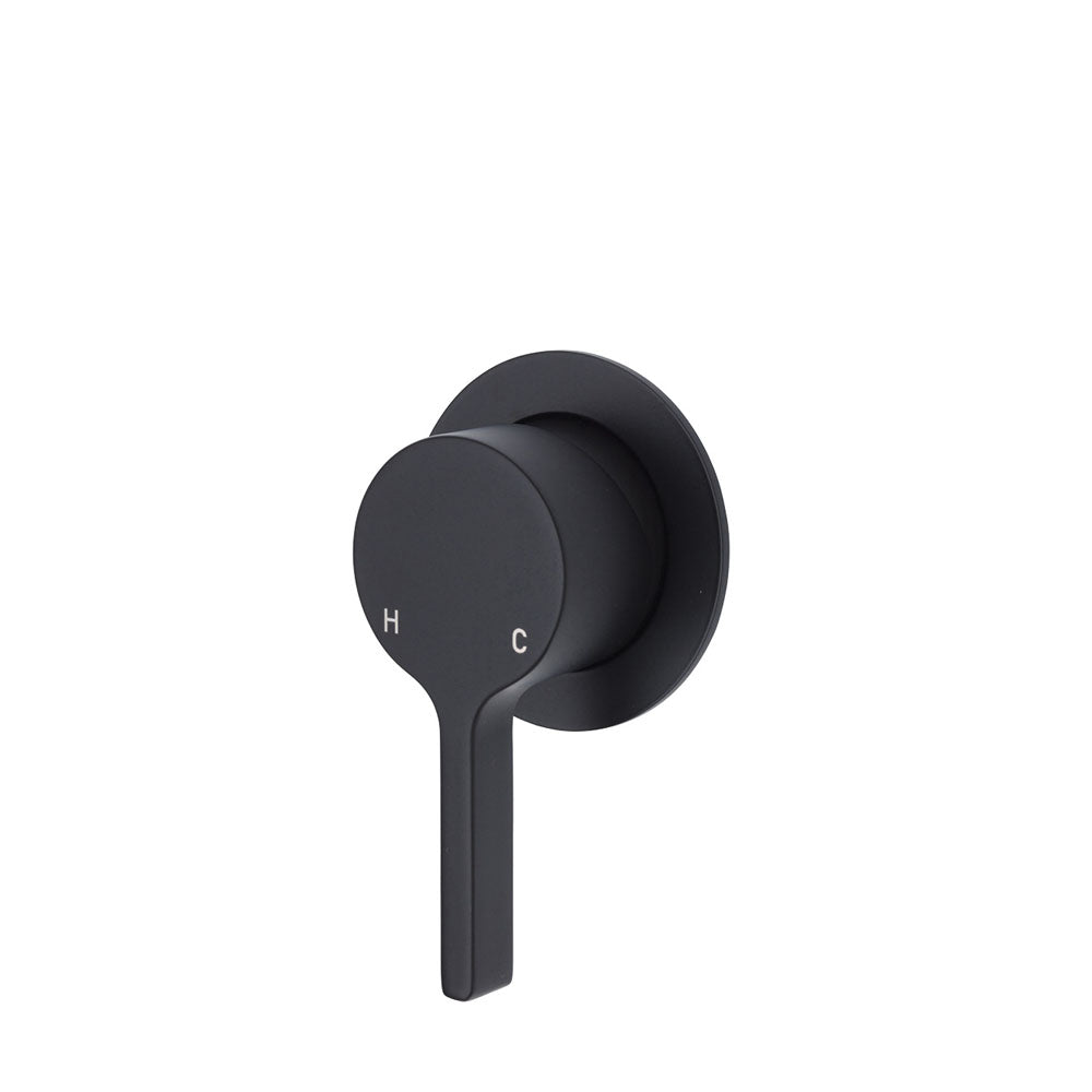 Fienza Sansa Wall Mixer - Matte Black - Small Round Plate