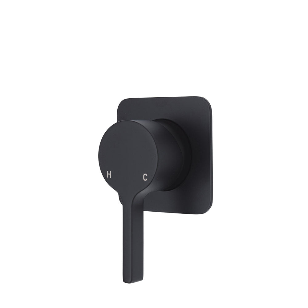 Fienza Sansa Wall Mixer - Matte Black - Soft Square Plate