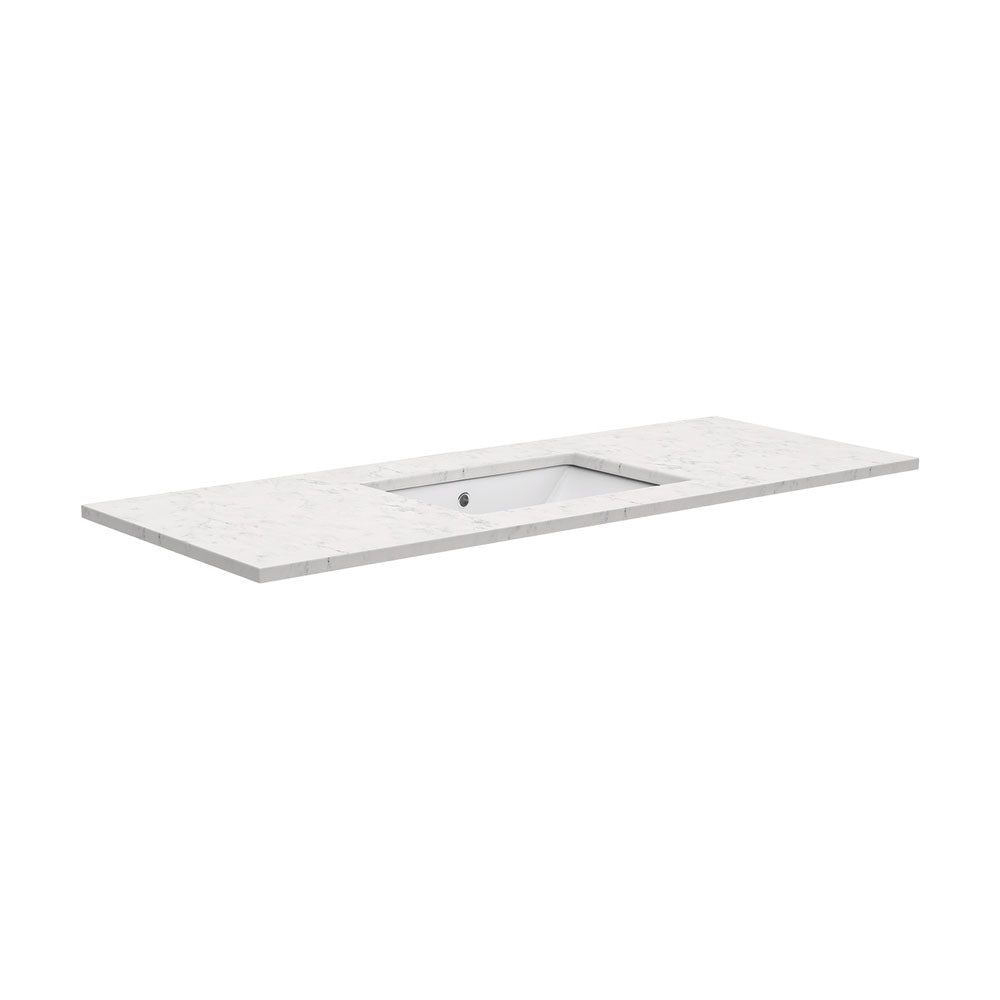 Fienza Sarah Bianco Marble 1200 Undermount Basin-Top - No Tap Hole