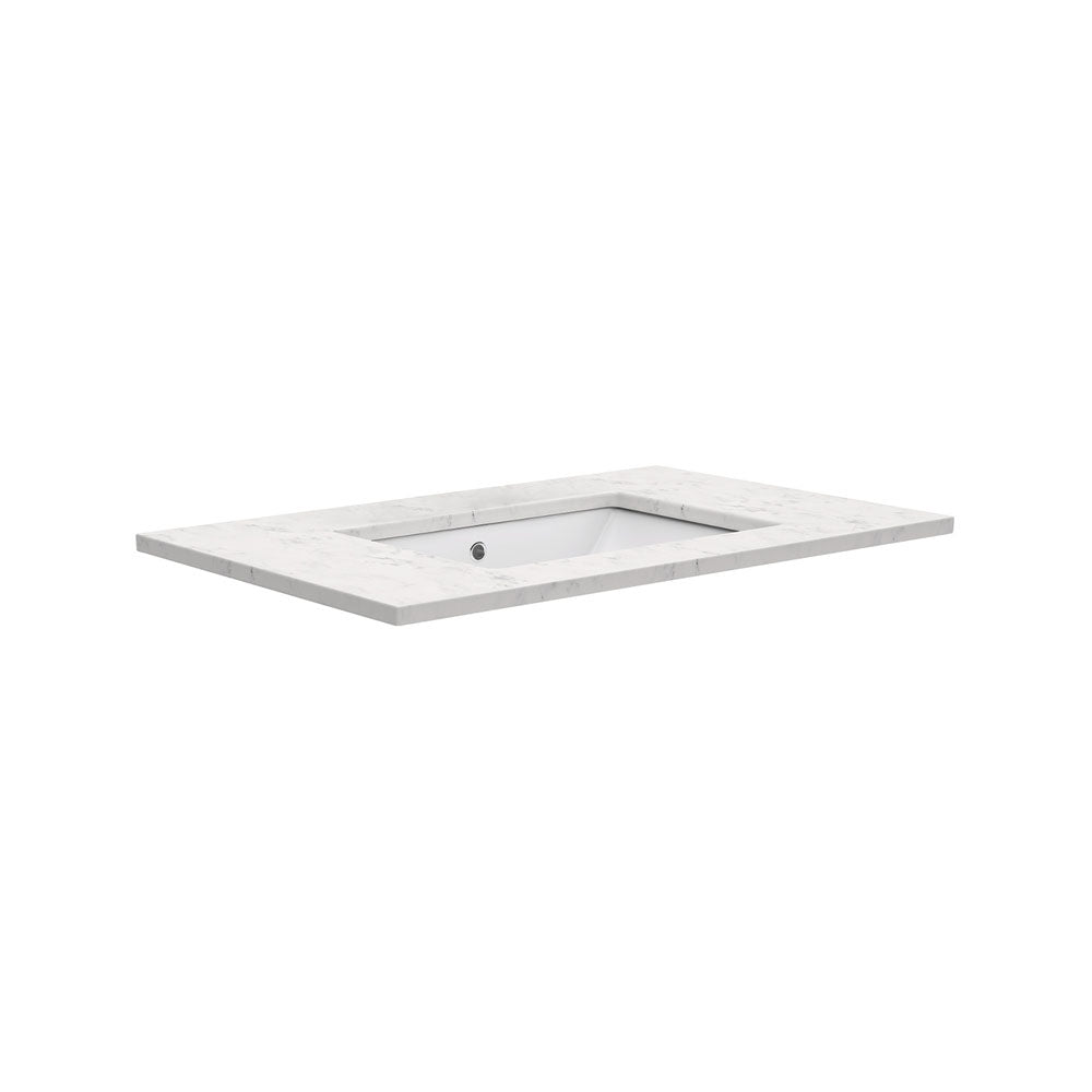 Fienza Sarah Bianco Marble 750 Undermount Basin-Top - No Tap Hole