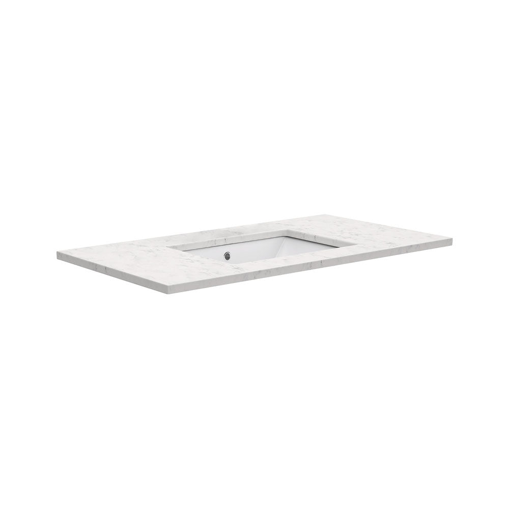 Fienza Sarah Bianco Marble 900 Undermount Basin-Top - No Tap Hole