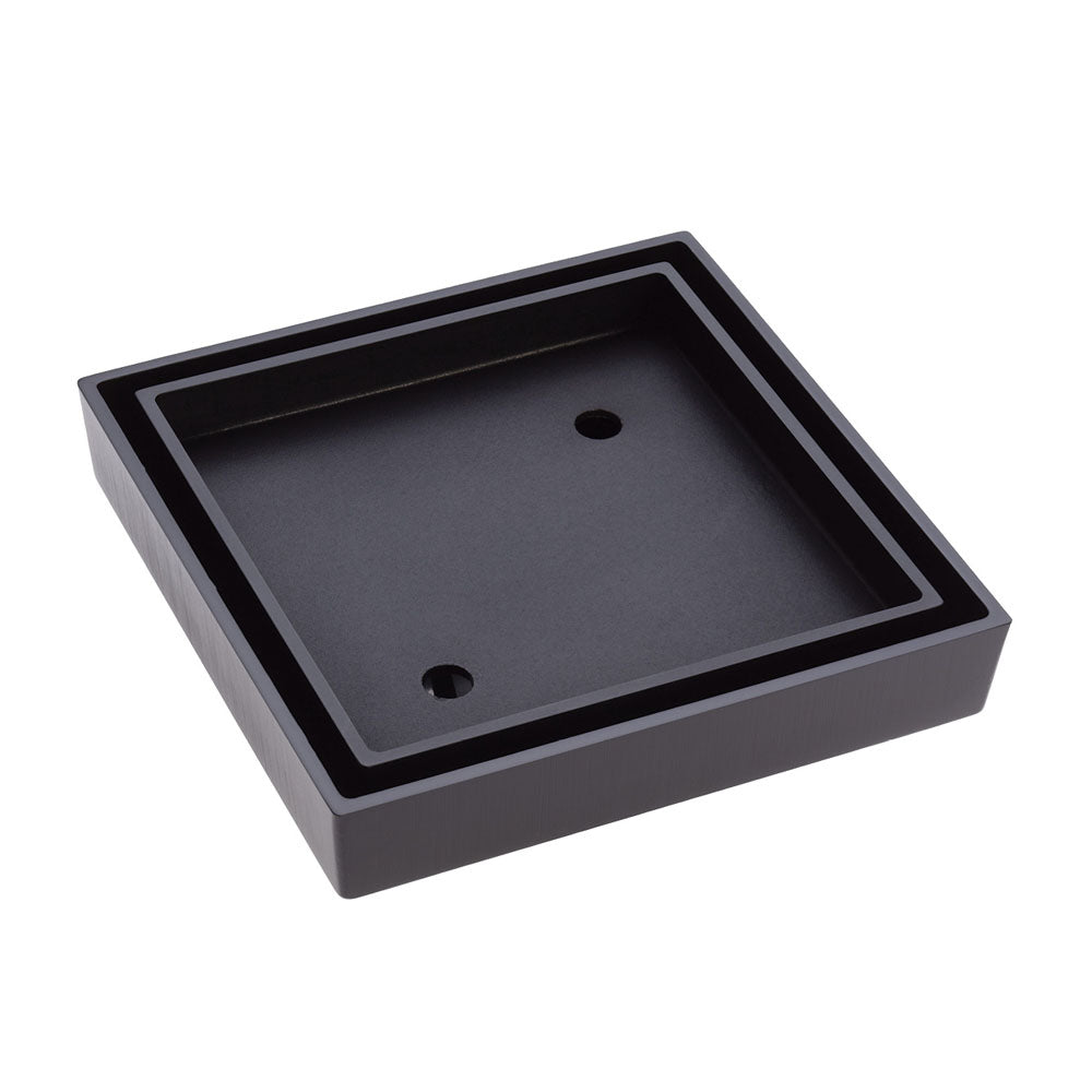 Fienza Square Tile Bed Floor Waste - 75mm Outlet - Matte Black