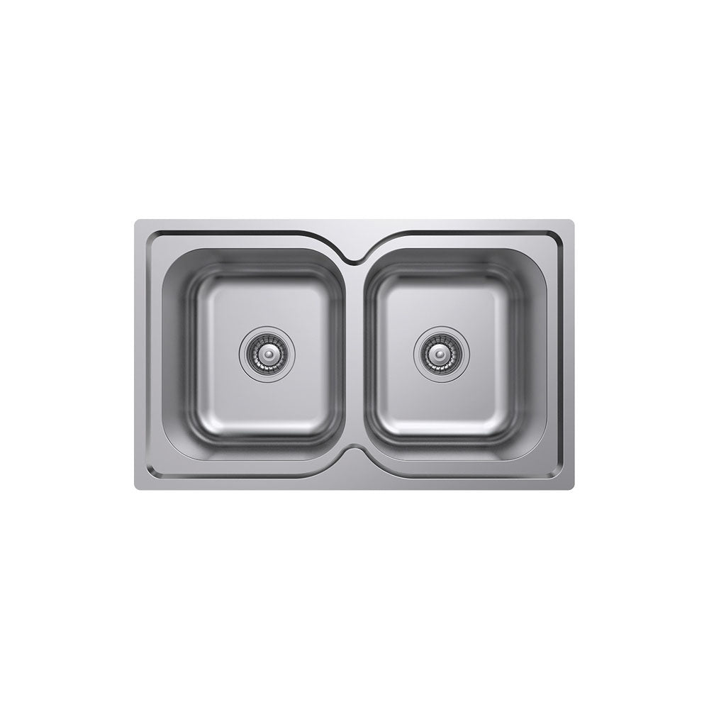 Fienza Tiva 780 Double Kitchen Sink - No Tap Hole