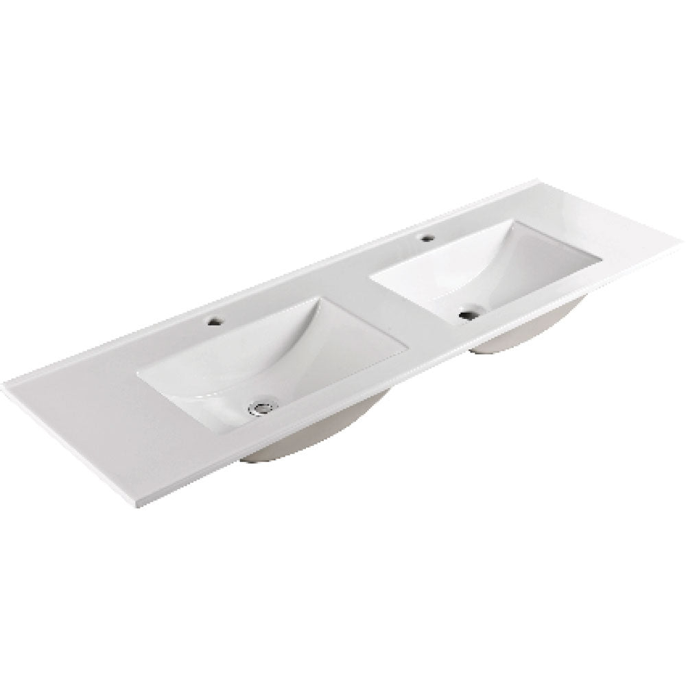 Fienza Vanessa 1500 Double Bowl Poly-Marble Basin - Top