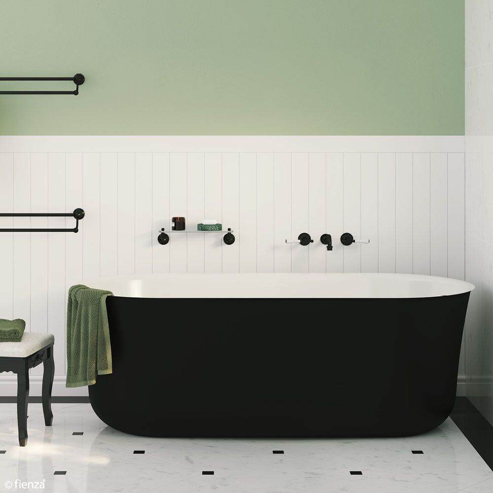 Fienza Windsor 1700 Freestanding Acrylic Bath - Matte Black