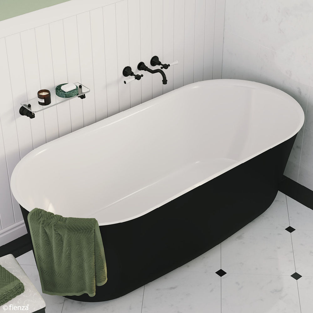 Fienza Windsor 1700 Freestanding Acrylic Bath - Matte Black