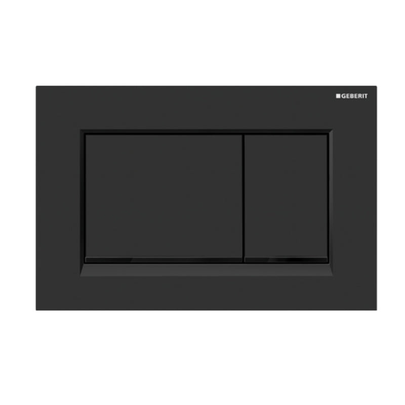Geberit Sigma30 Matte Black Dual Flush Plate - Black Trim