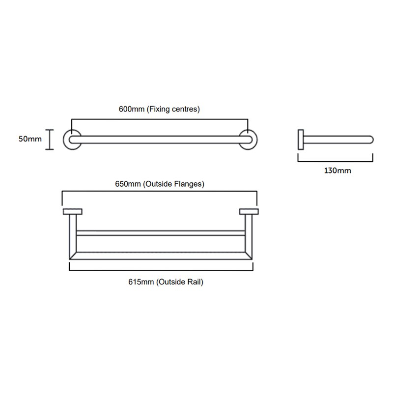 Greens Astro II Double Towel Rail - Brushed Nickel