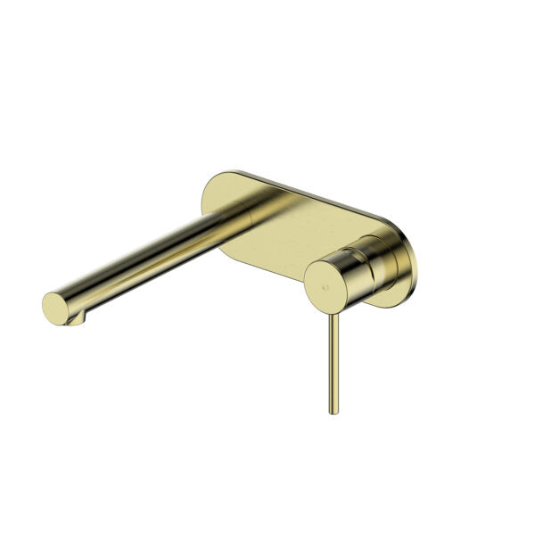 Greens Maci Wall Basin Mixer with Faceplate - Brushed Brass