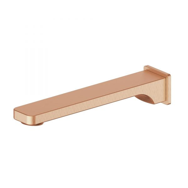 Greens Swept Bath Spout - Brushed Copper