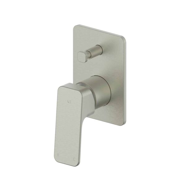 Greens Swept Shower/Bath Diverter Mixer - Brushed Nickel