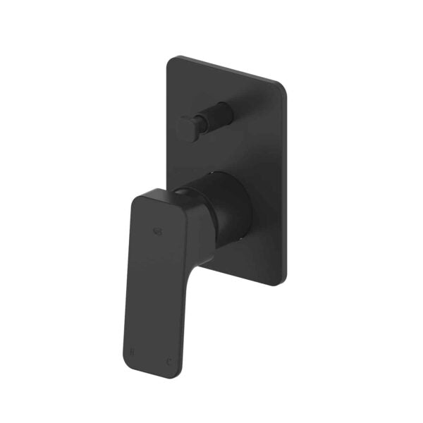 Greens Swept Shower/Bath Diverter Mixer - Matte Black