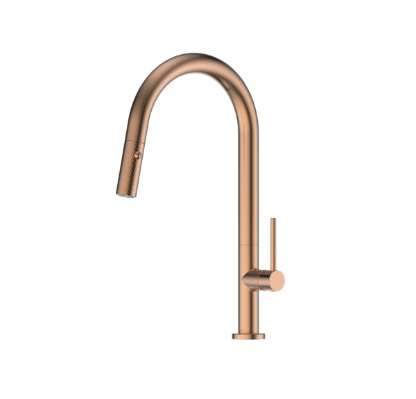 Greens Tesora Pull Down Sink Mixer - Brushed Copper