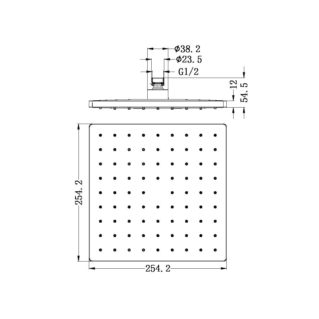 Nero 250mm ABS Square Shower Head - Brushed Nickel