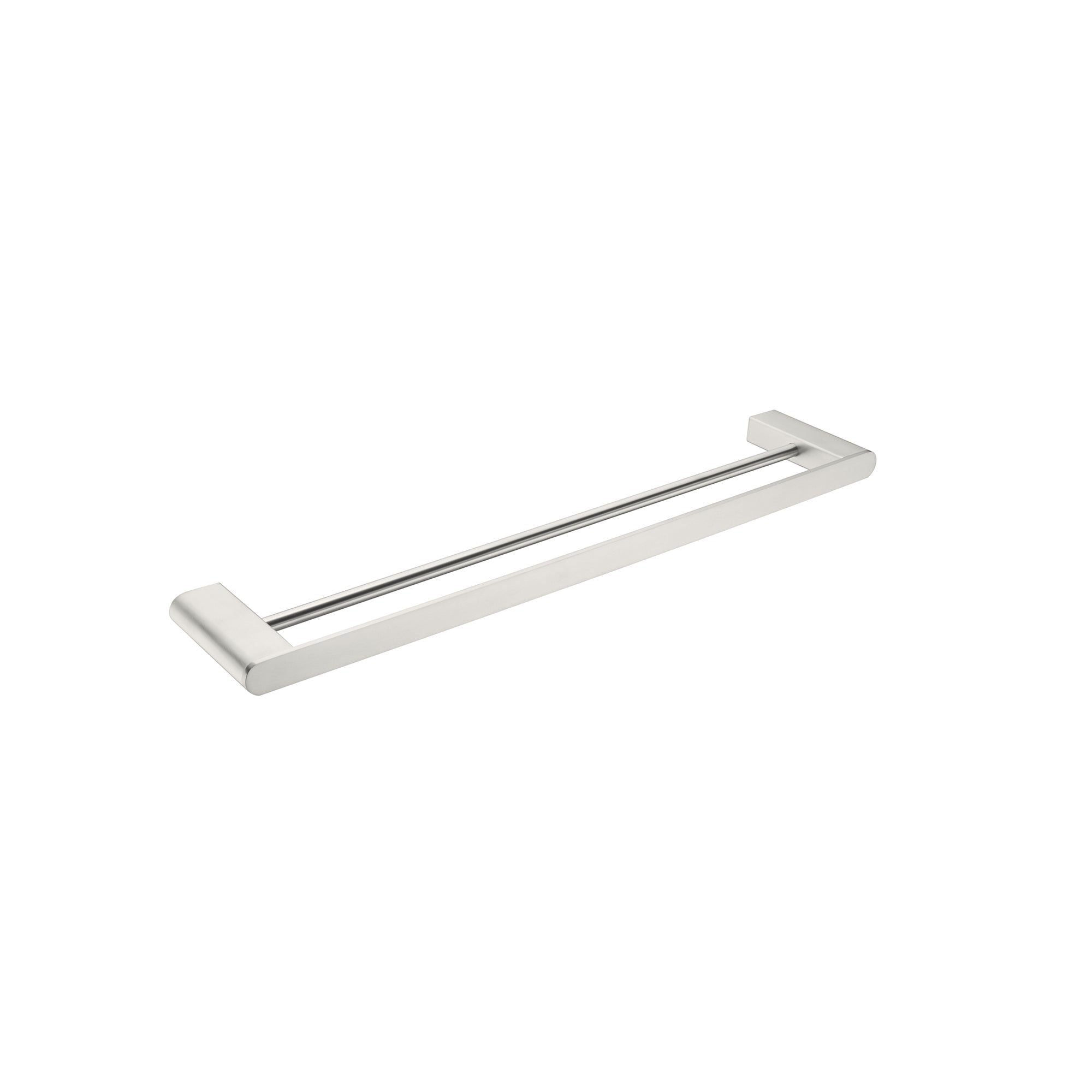 Nero Bianca Double Towel Rail 600mm - Brushed Nickel