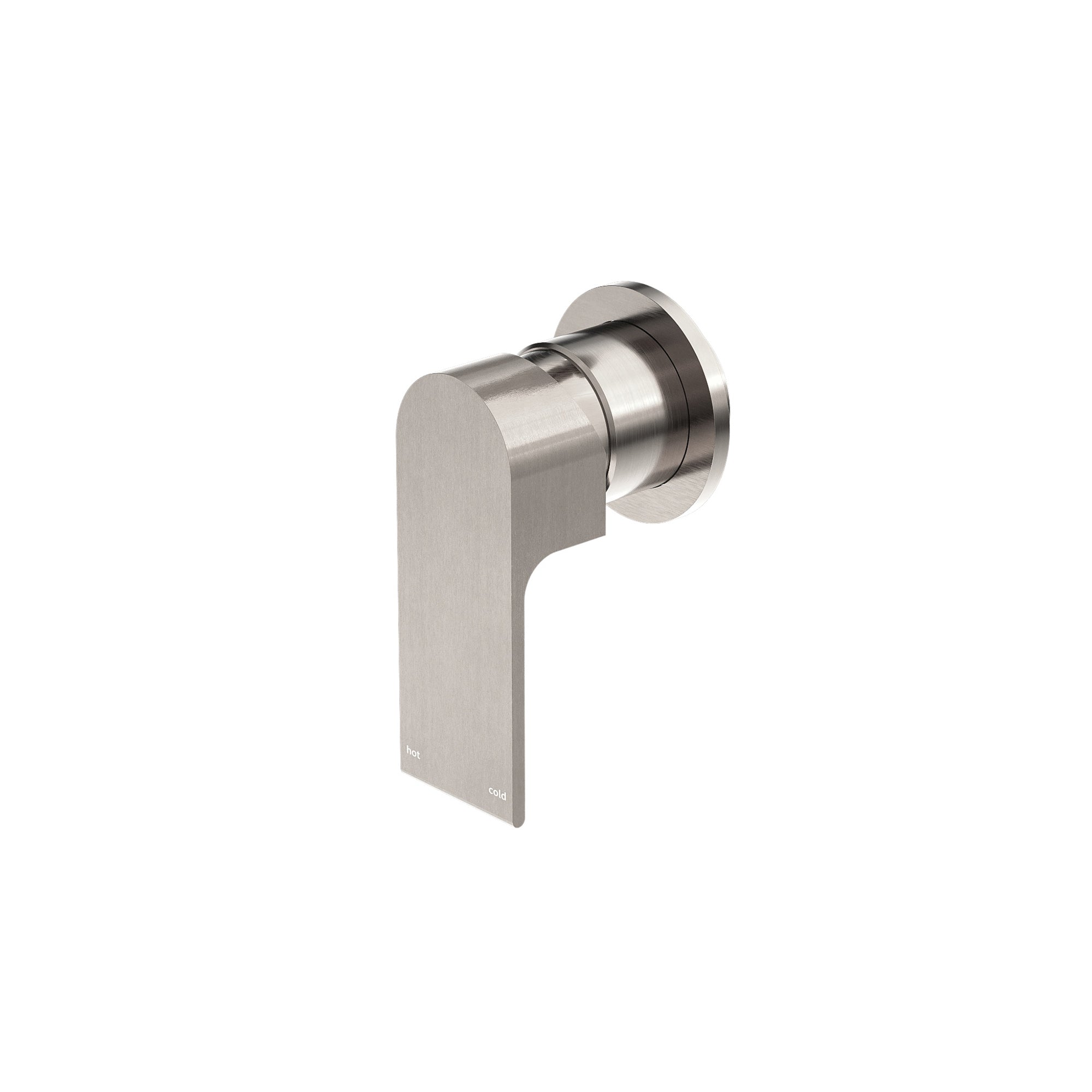 Nero Bianca Shower Mixer Round Plate - Brushed Nickel