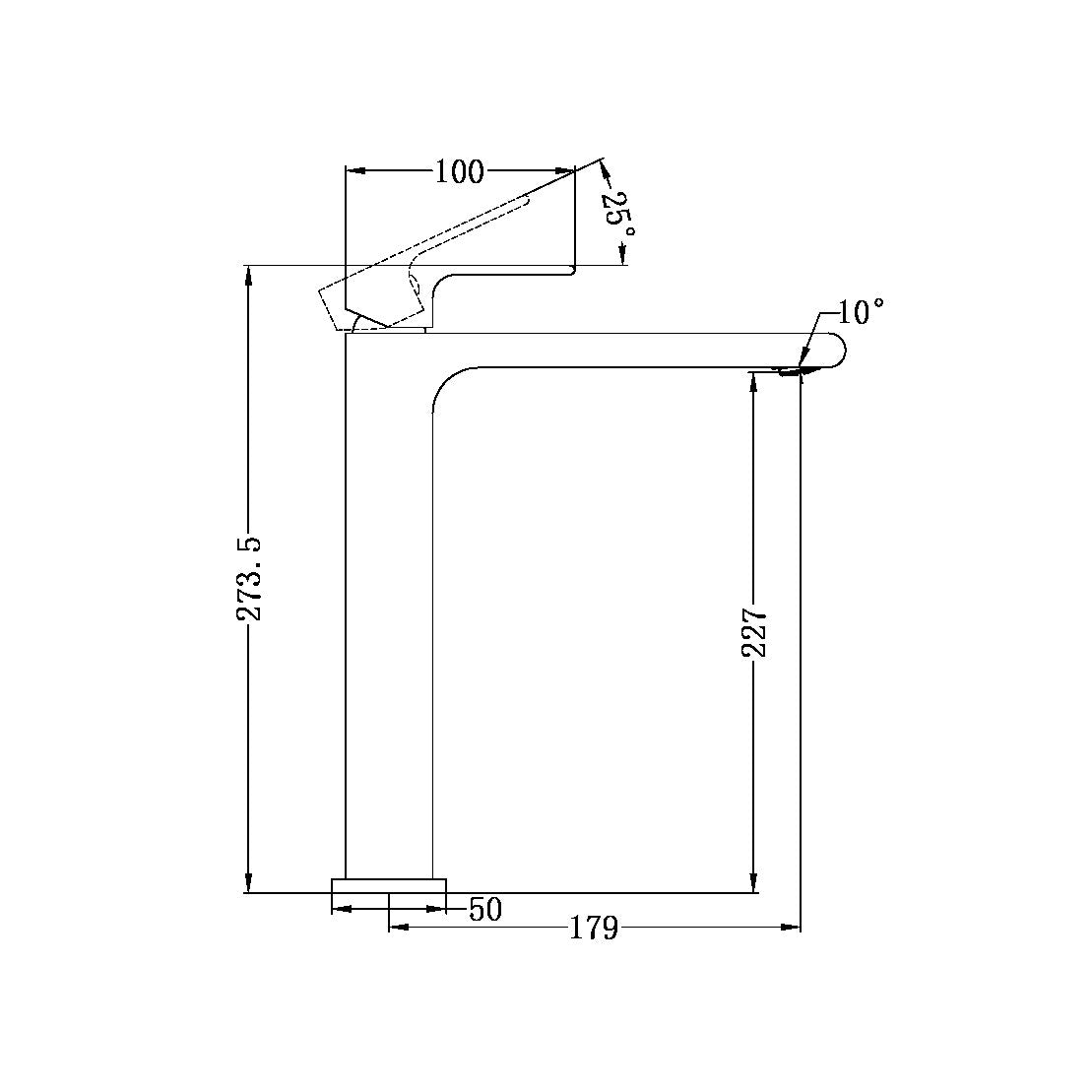 Nero Bianca Tall Basin Mixer - Brushed Nickel