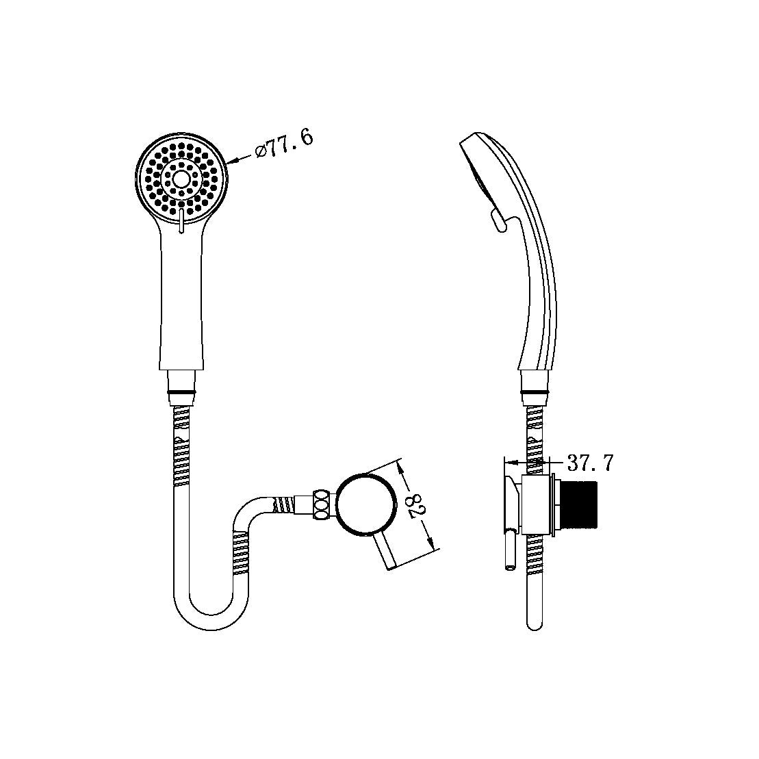 Nero Caravan External Shower - Chrome