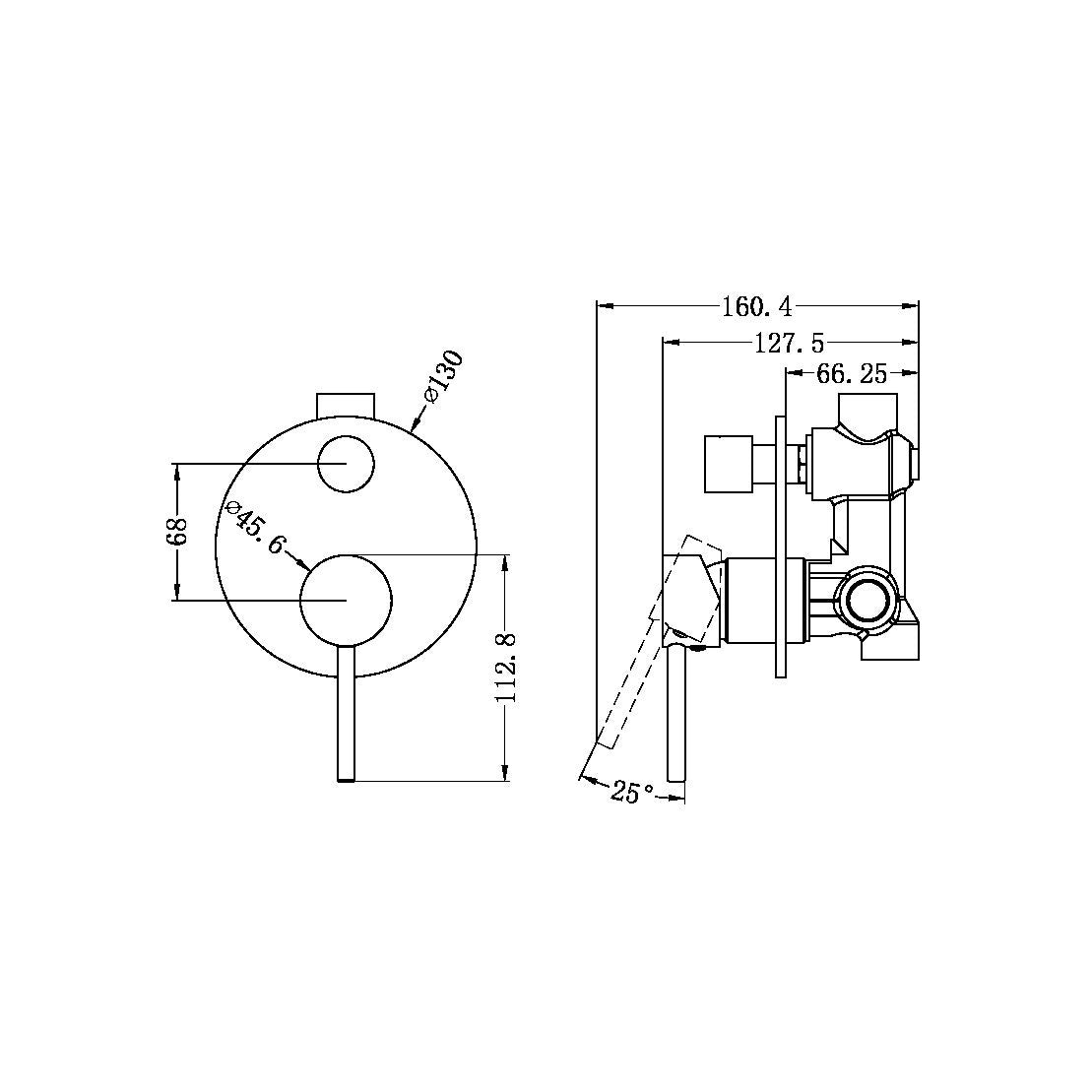 Nero Dolce Shower Mixer With Diverter - Brushed Nickel