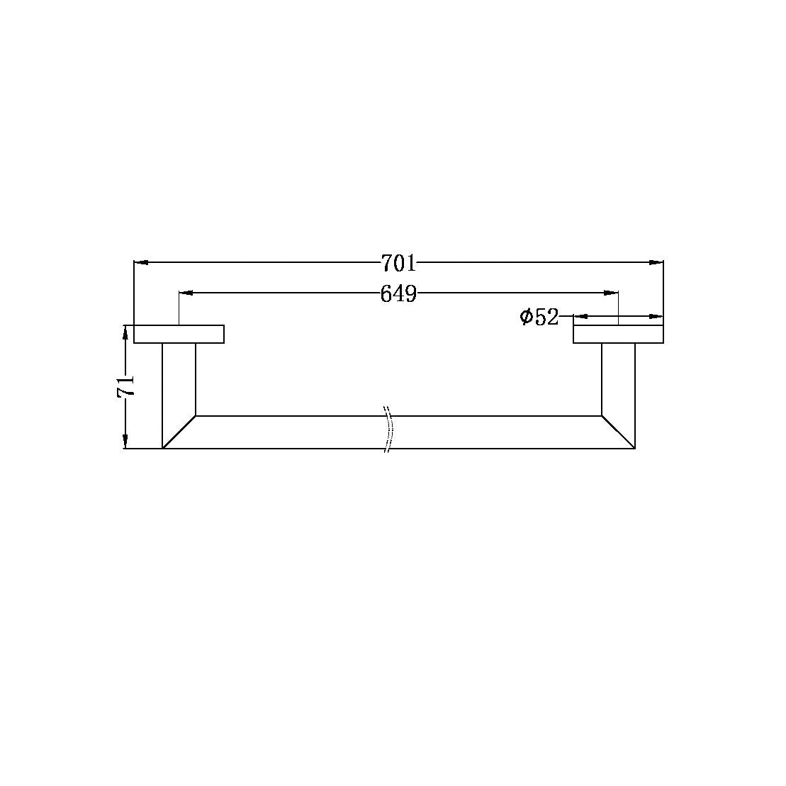 Nero Dolce Single Towel Rail 700mm - Chrome