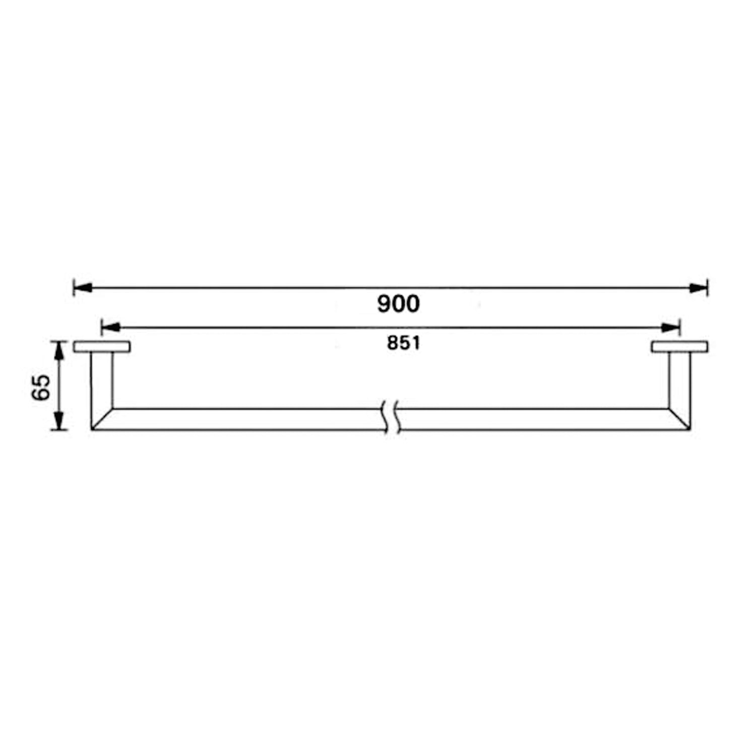 Nero Dolce Single Towel Rail 900mm - Chrome