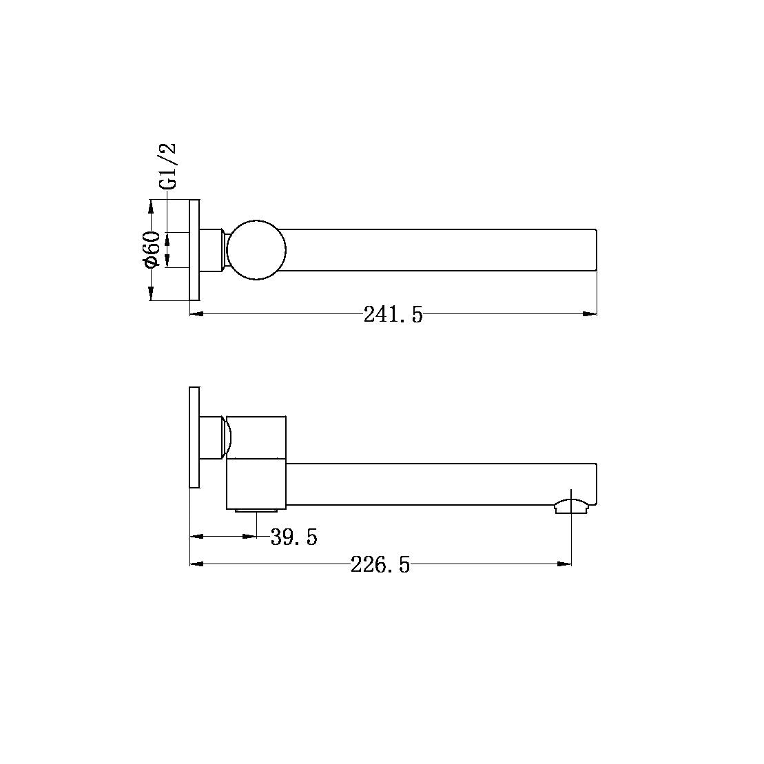 Nero Dolce Wall Mounted Swivel Bath Spout - Brushed Nickel