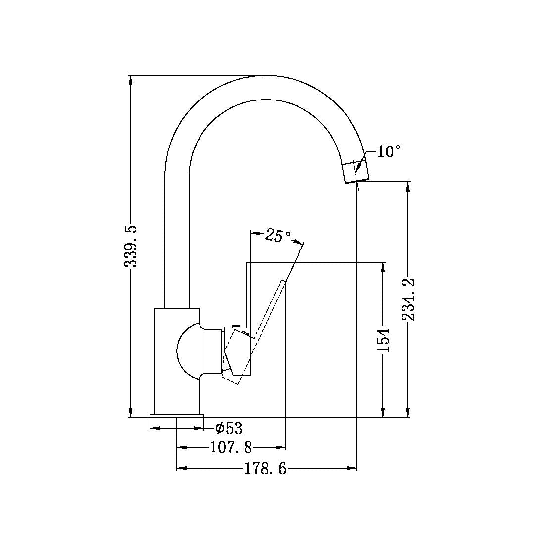 Nero Ecco Kitchen Mixer - Brushed Nickel