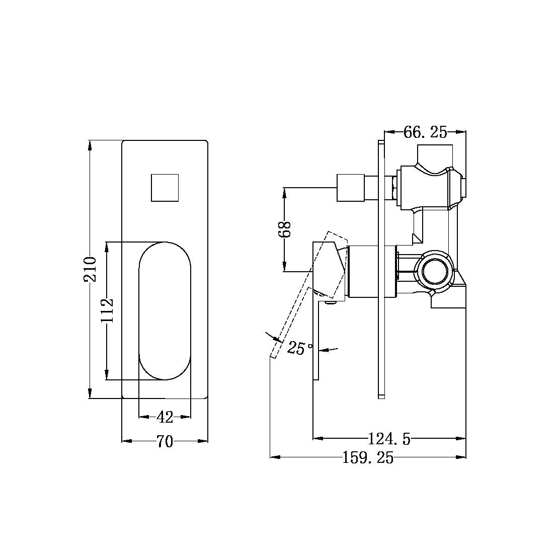 Nero Ecco Shower Mixer With Diverter - Brushed Nickel