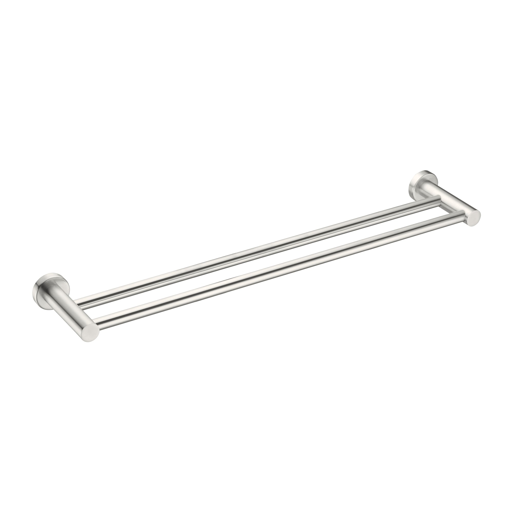 Nero Mecca Double Towel Rail 600mm - Brushed Nickel