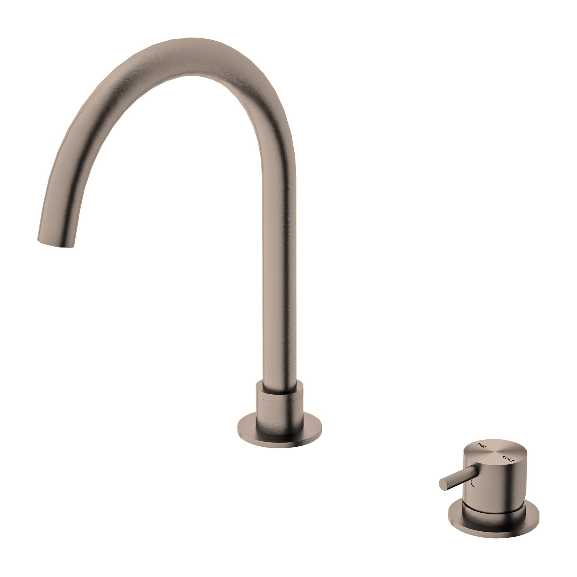 Nero Mecca Hob Basin Mixer Round Spout - Brushed Bronze