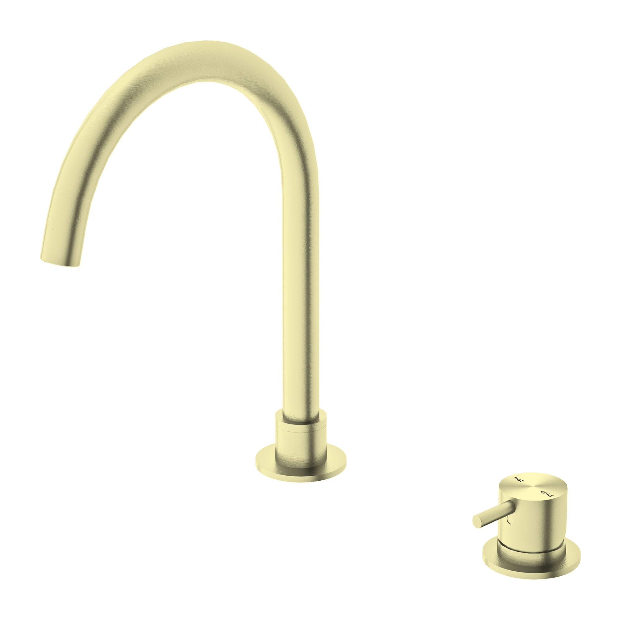 Nero Mecca Hob Basin Mixer Round Spout Brushed Gold