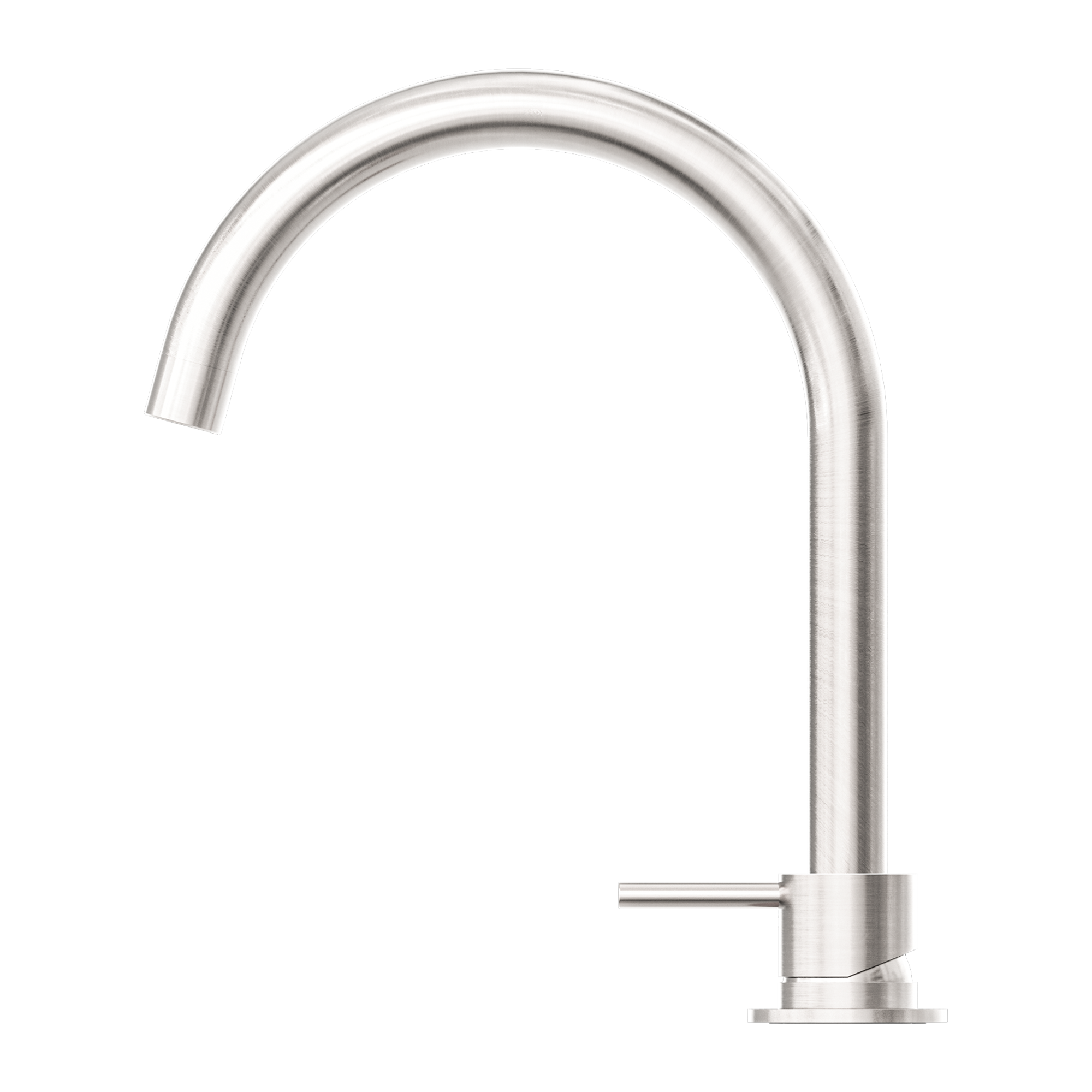 Nero Mecca Hob Basin Mixer Round Spout - Brushed Nickel