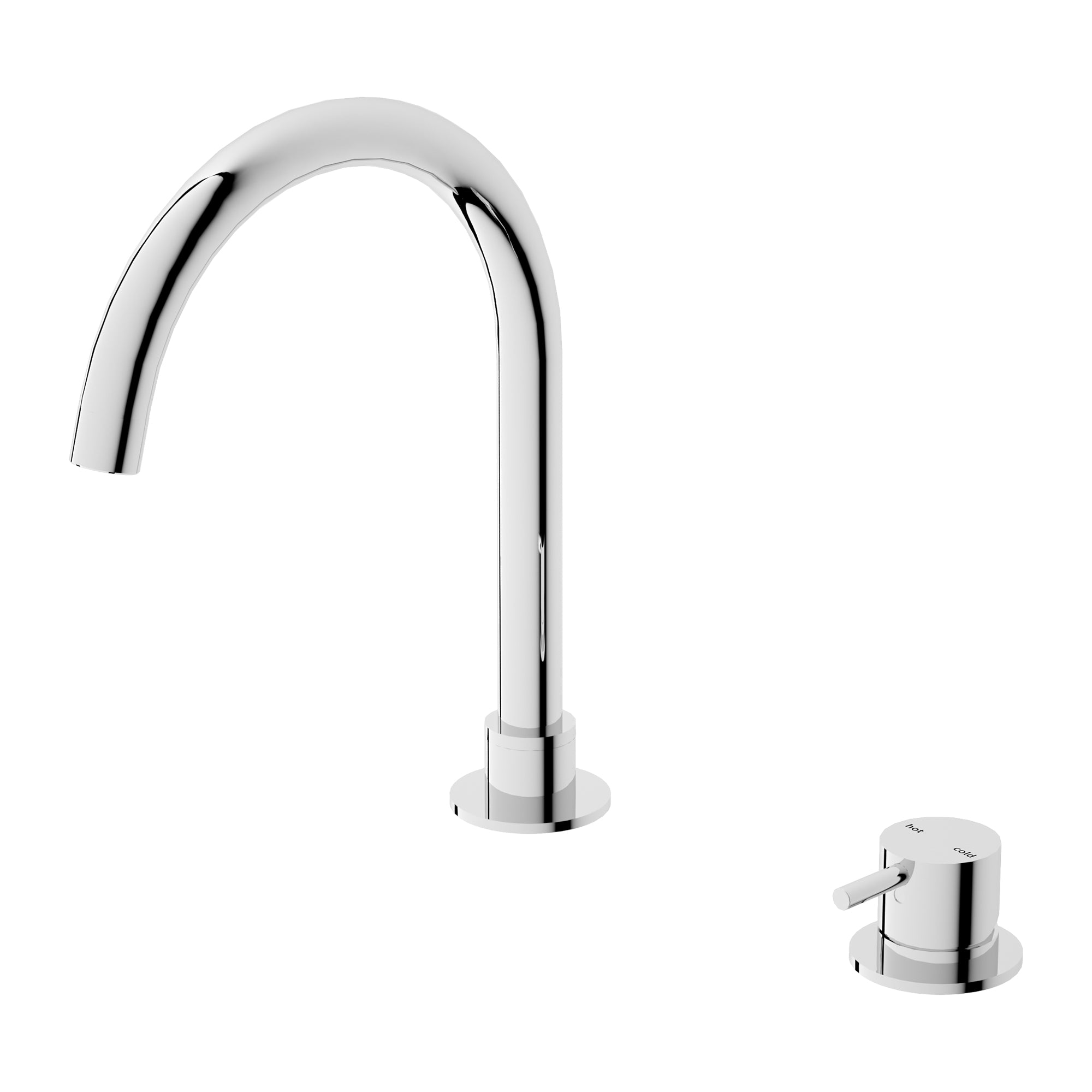 Nero Mecca Hob Basin Mixer Round Spout - Chrome