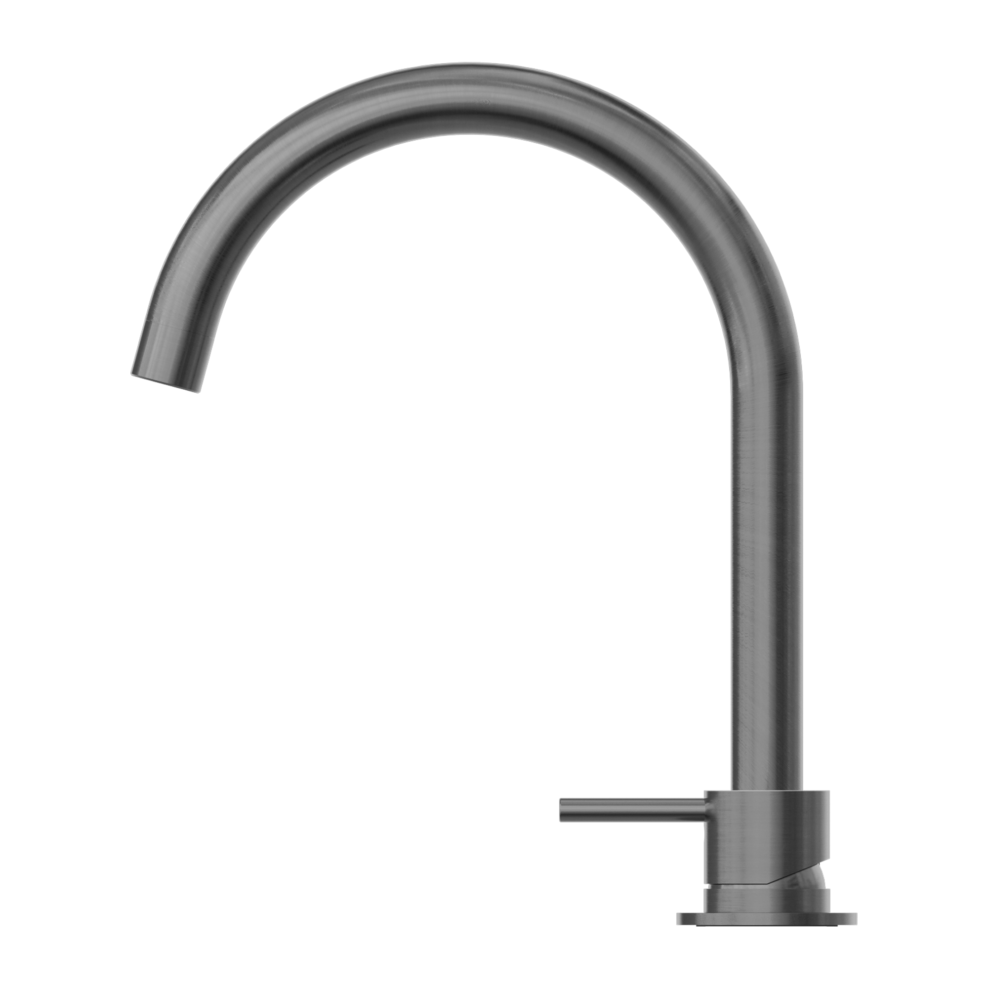 Nero Mecca Hob Basin Mixer Round Spout - Gun Metal Grey