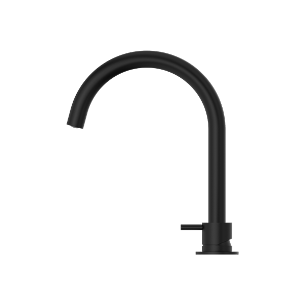 Nero Mecca Hob Basin Mixer Round Spout - Matte Black