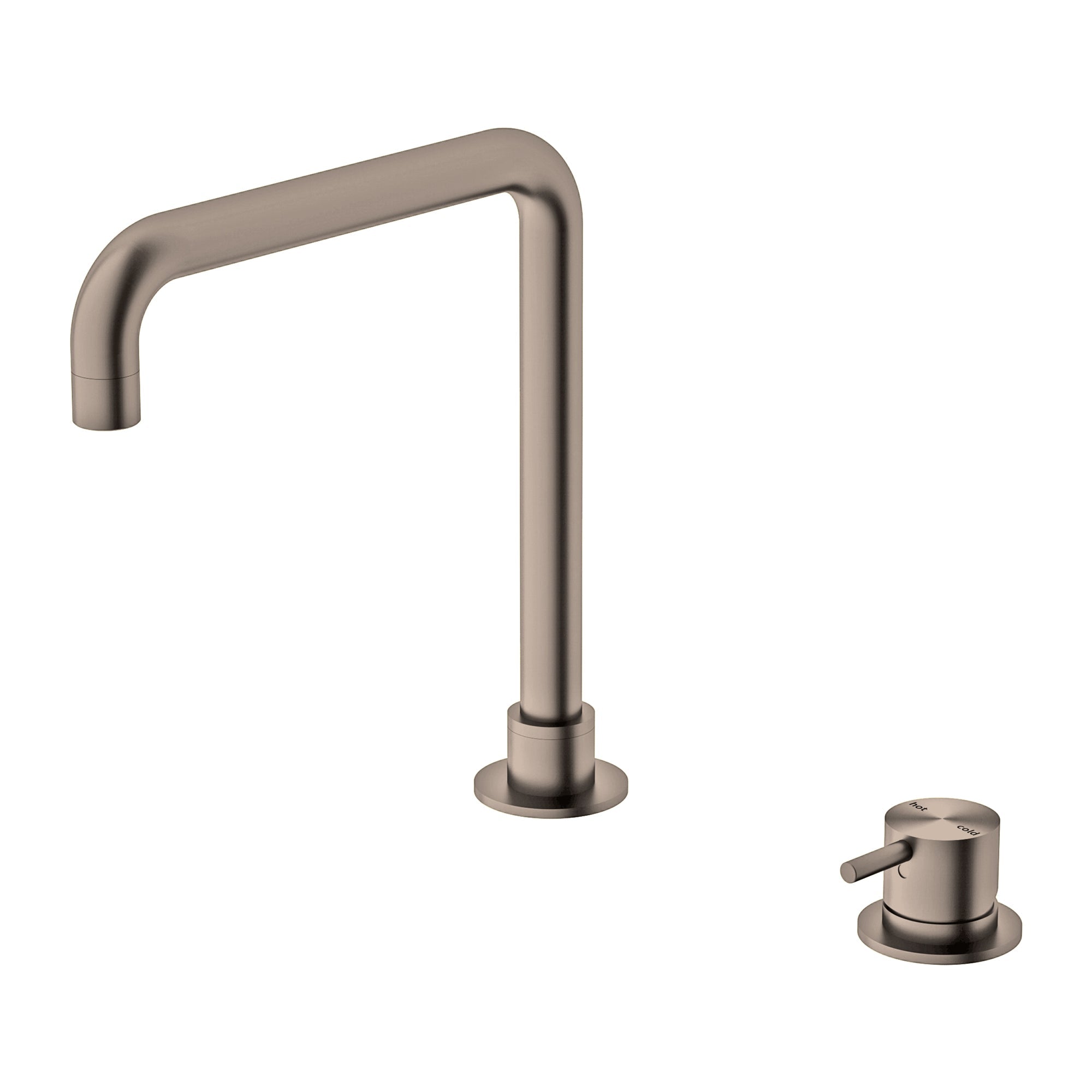 Nero Mecca Hob Basin Mixer Square Spout - Brushed Bronze