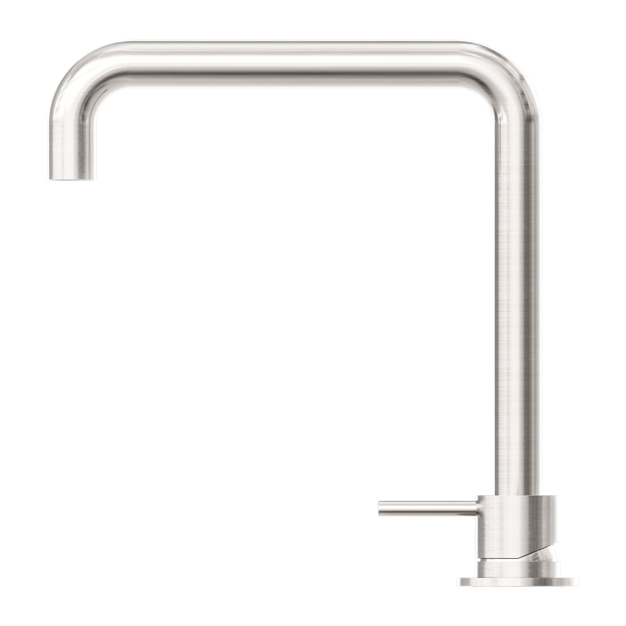 Nero Mecca Hob Basin Mixer Square Spout - Brushed Nickel