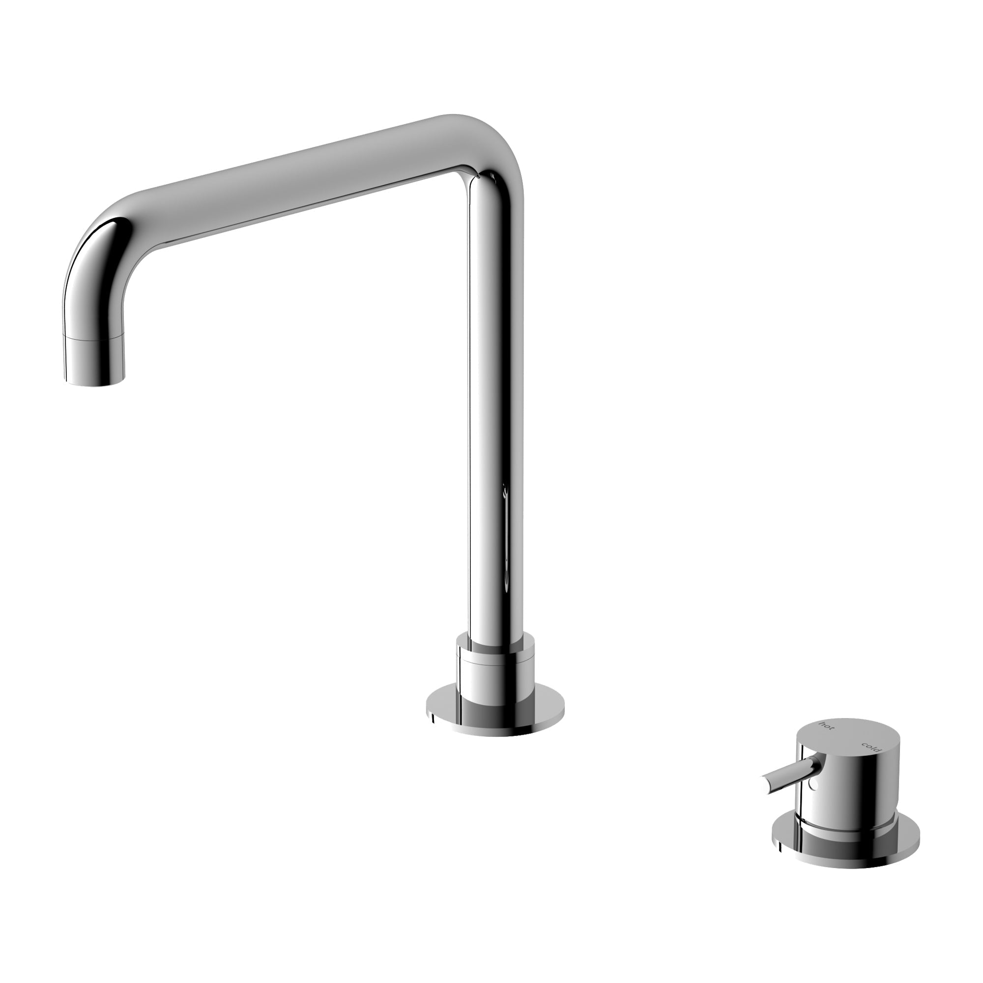 Nero Mecca Hob Basin Mixer Square Spout - Chrome