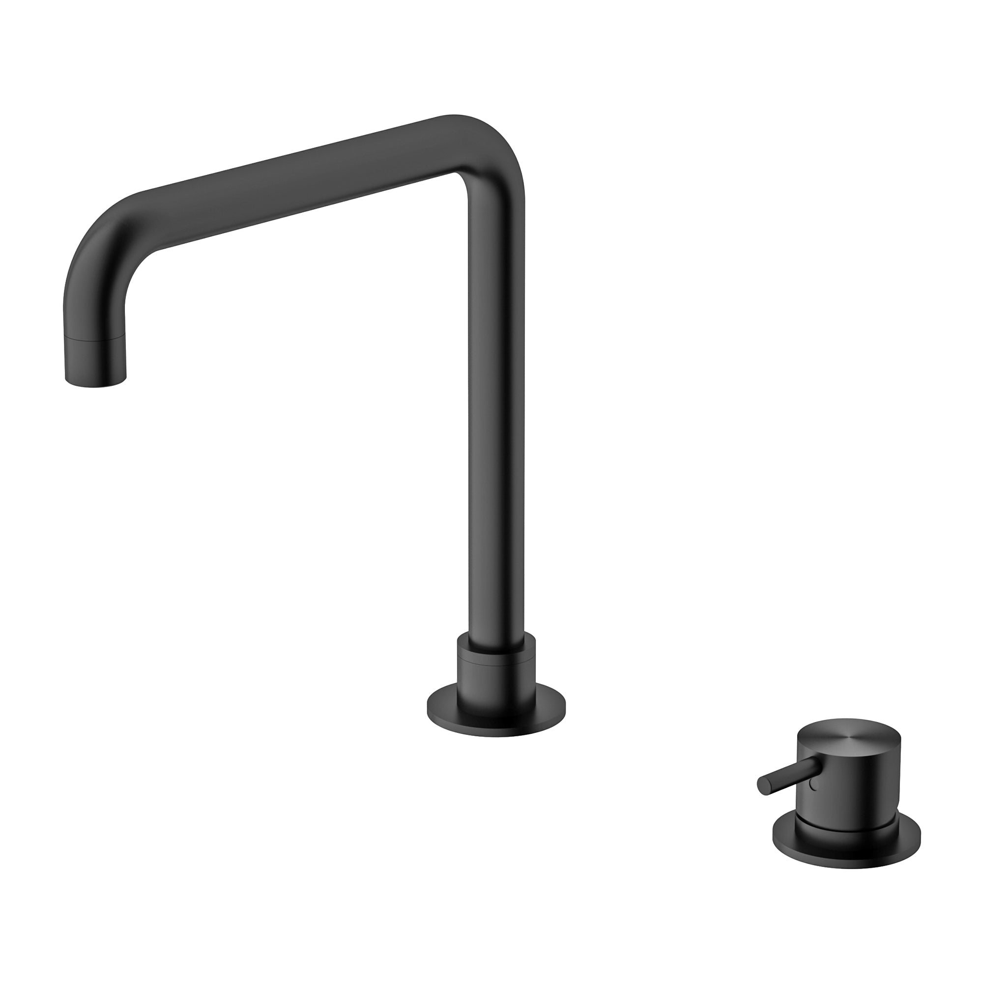 Nero Mecca Hob Basin Mixer Square Spout - Gun Metal Grey